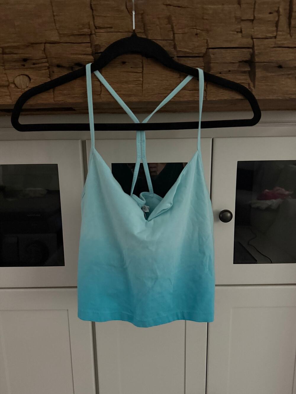 PINK Victoria's Secret Ombre Blue Cropped Cami Tank NWT Large Y2K